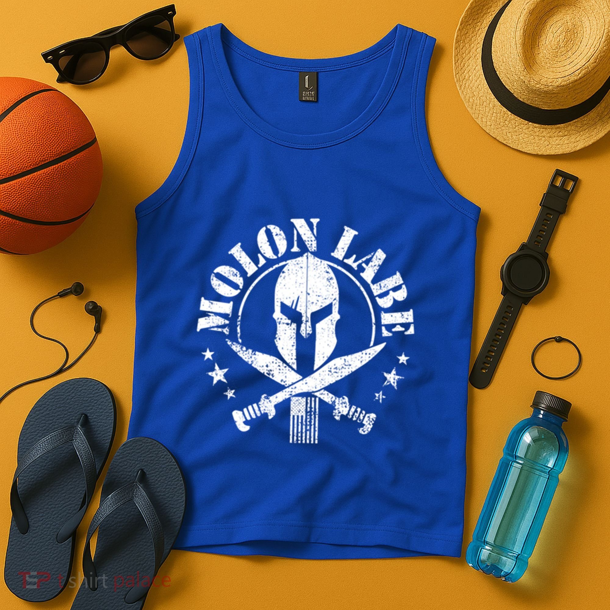Epic Patriotic American Flag Molon Labe Spartan Military Funny Gift Tank Top