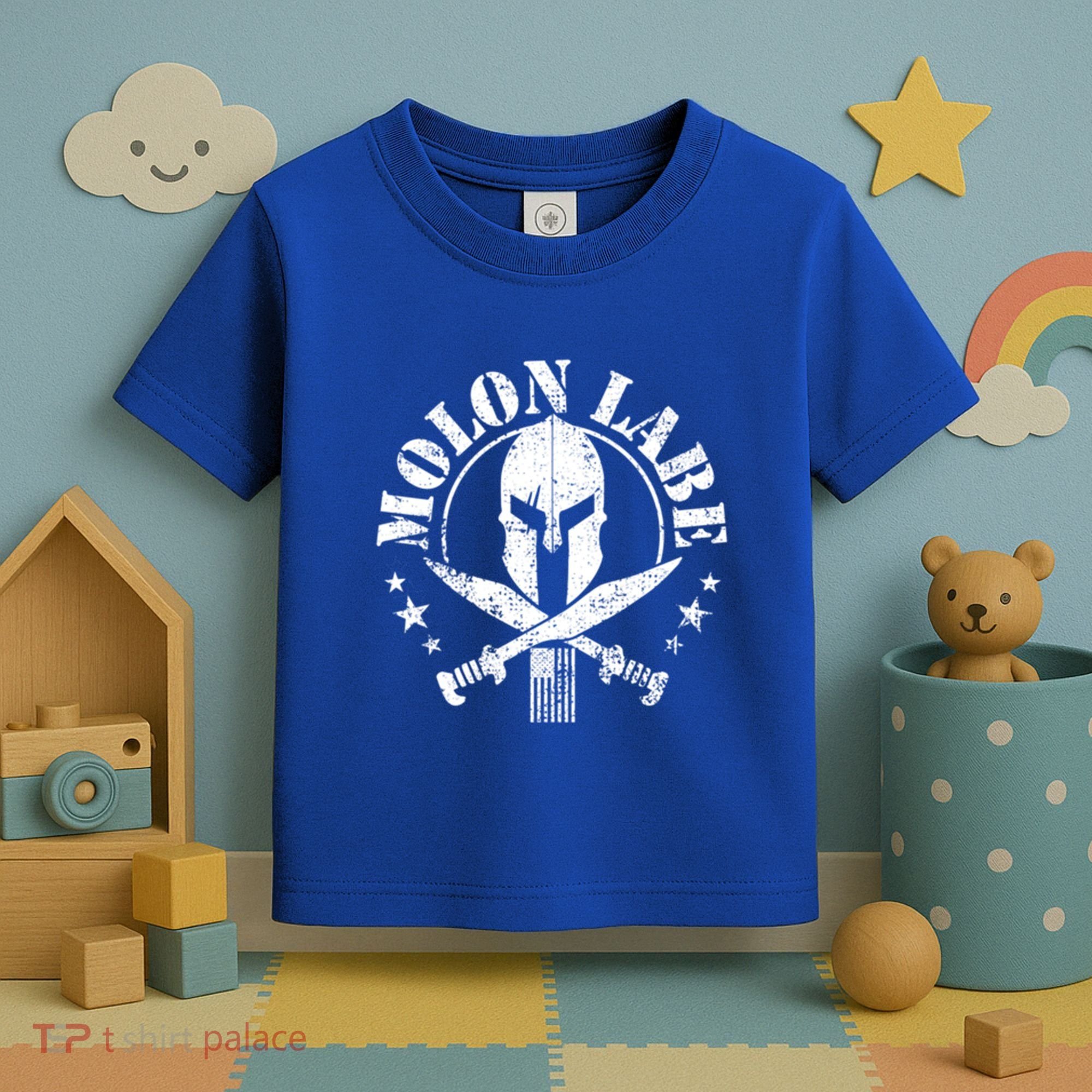 Epic Patriotic American Flag Molon Labe Spartan Military Funny Gift Toddler T-Shirt