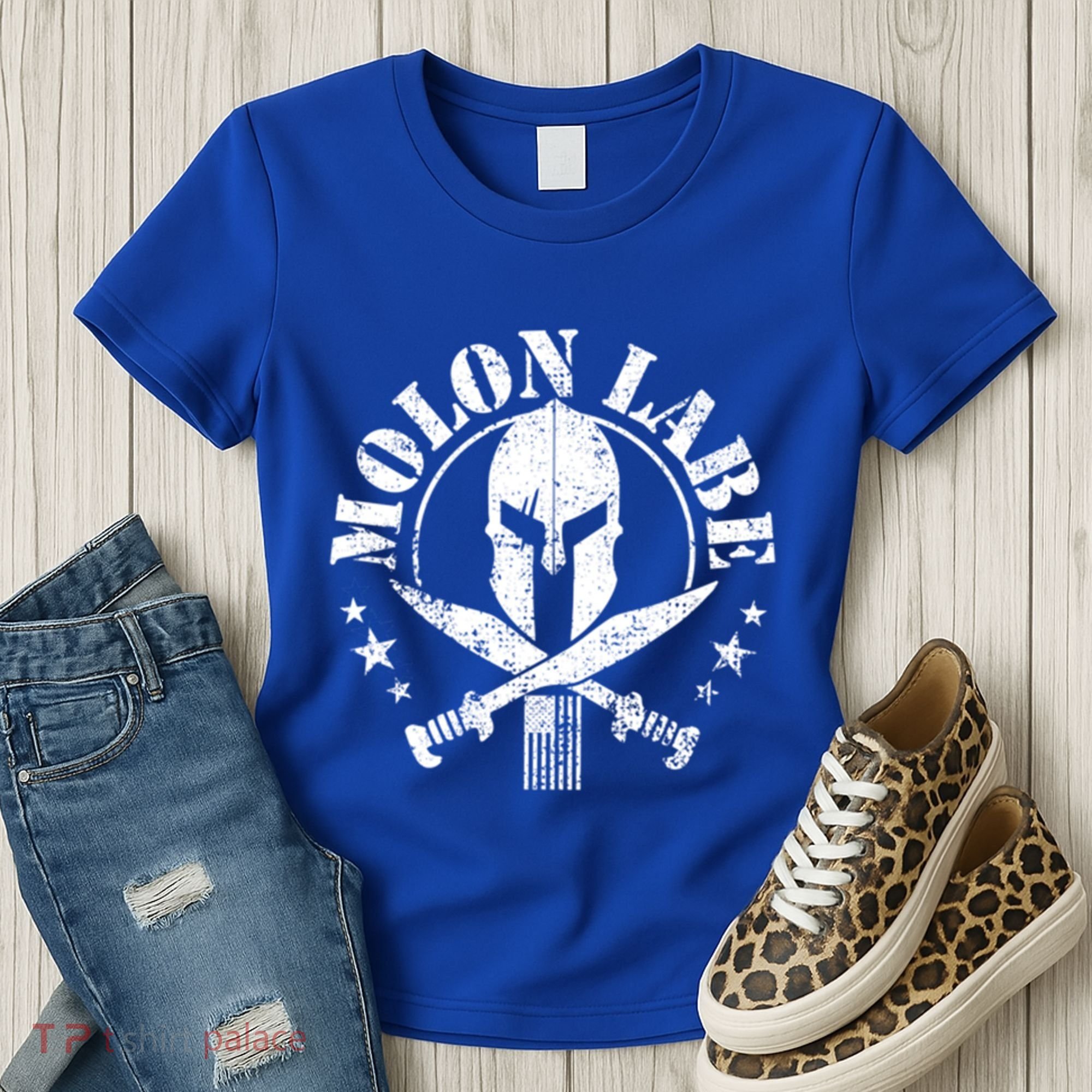 Epic Patriotic American Flag Molon Labe Spartan Military Funny Gift Women's T-Shirt