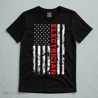 Electrician Patriotic American flag electrician father day T-Shirt thumb 5