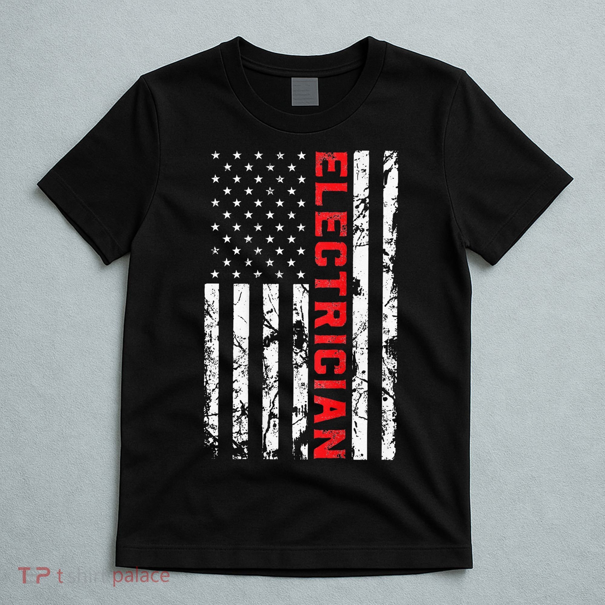 Electrician Patriotic American flag electrician father day T-Shirt