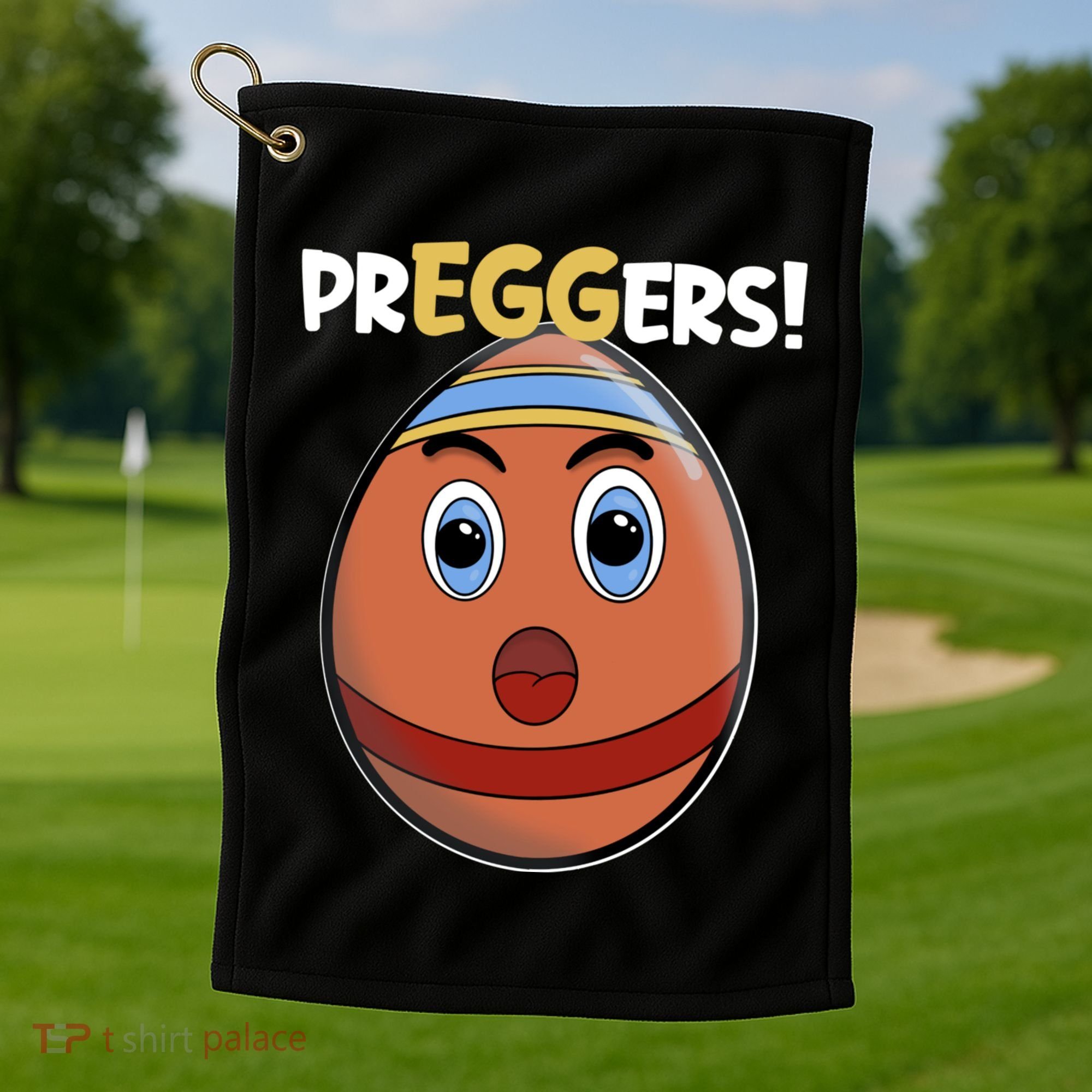 Easter Pregnancy Announcet Egg Expecting Mom Dad Preggers Gift Golf Towel