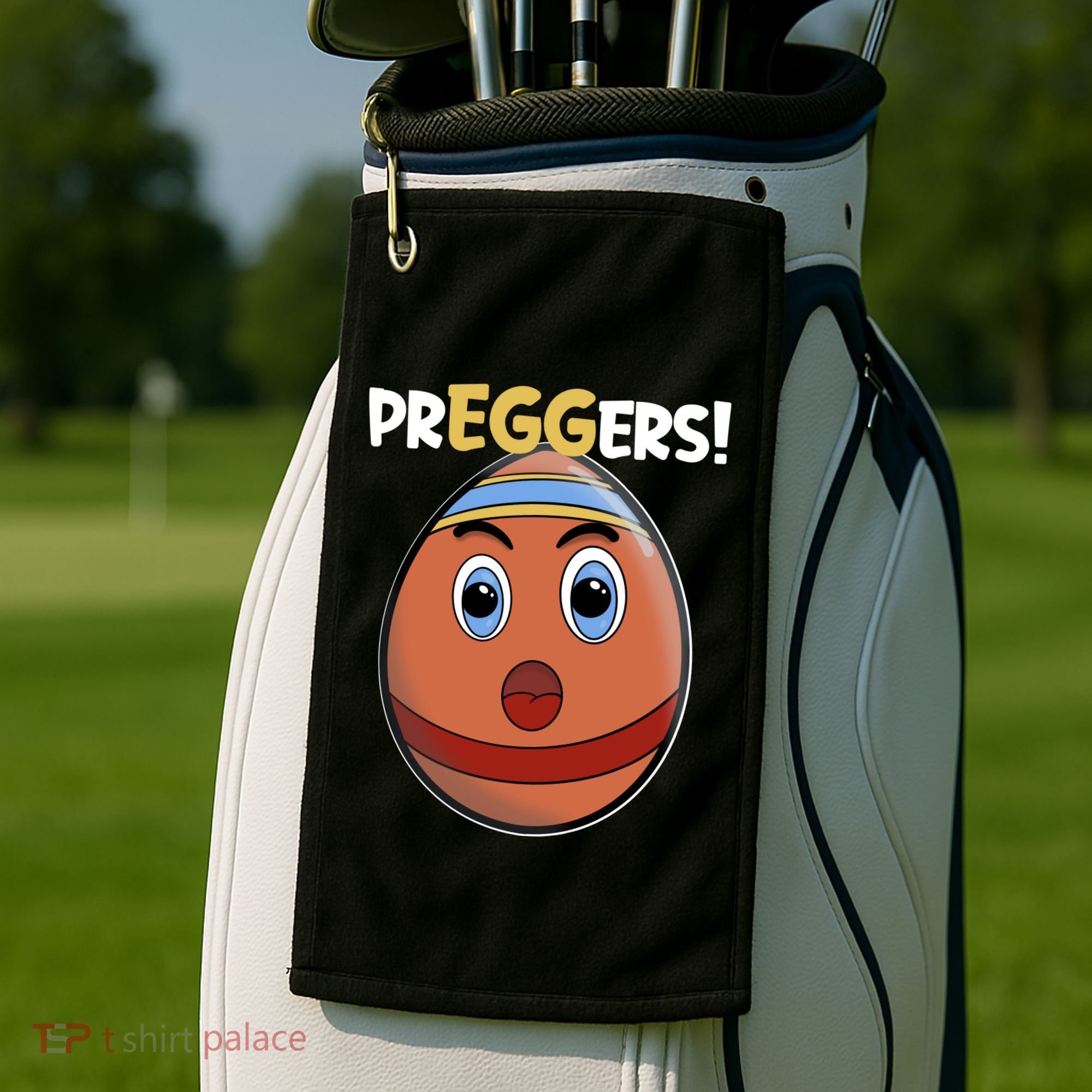 Easter Pregnancy Announcet Egg Expecting Mom Dad Preggers Gift Golf Towel