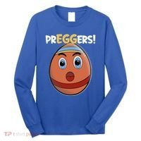 Easter Pregnancy Announcet Egg Expecting Mom Dad Preggers Gift Long Sleeve Shirt thumb 0