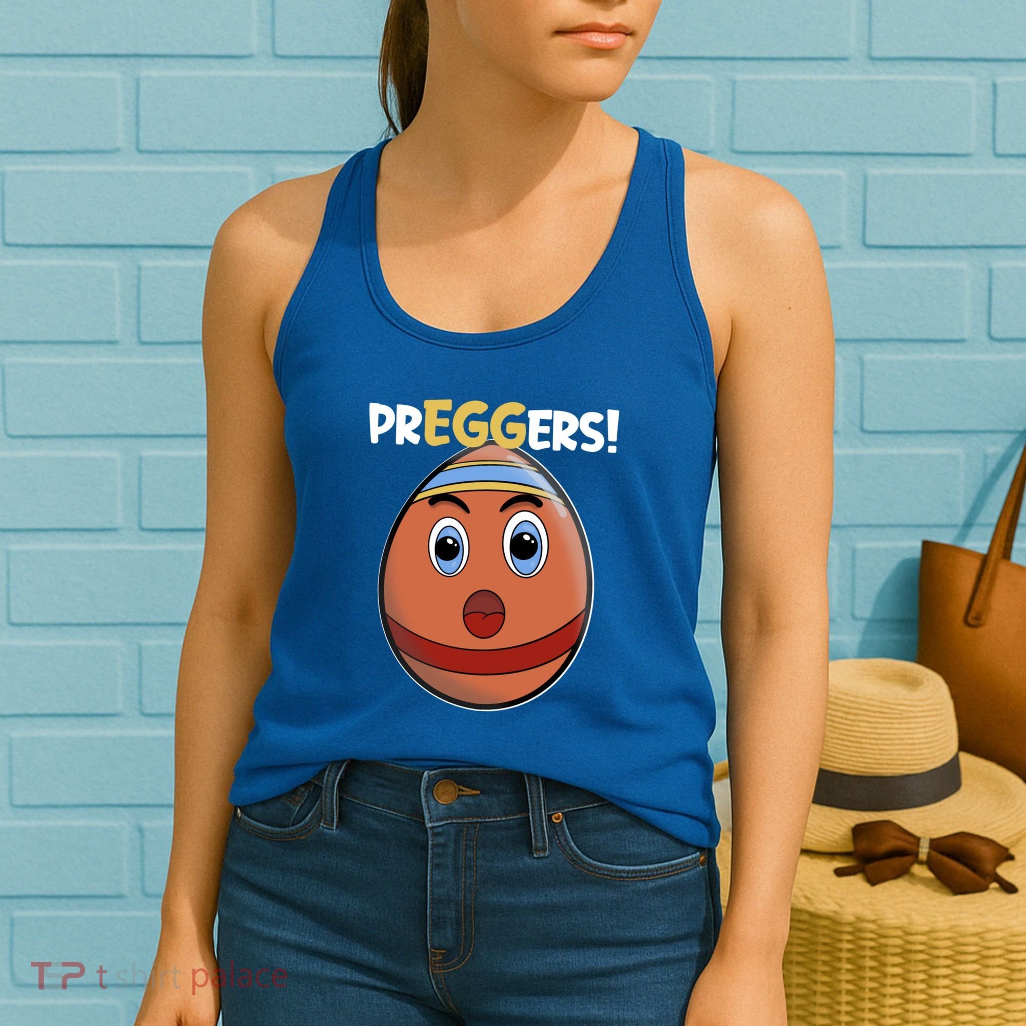 Easter Pregnancy Announcet Egg Expecting Mom Dad Preggers Gift Women's Tank Top