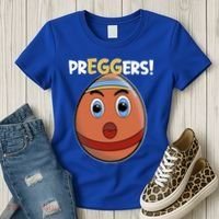 Easter Pregnancy Announcet Egg Expecting Mom Dad Preggers Gift Women's T-Shirt thumb 3