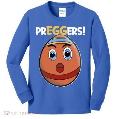 Easter Pregnancy Announcet Egg Expecting Mom Dad Preggers Gift Kids Long Sleeve Shirt