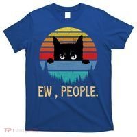 Ew People Black Cat Vintage Retro – Funny Cat Gift T-Shirt thumb 0