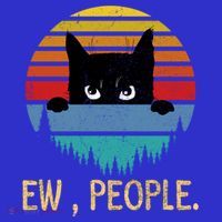 Ew People Black Cat Vintage Retro – Funny Cat Gift T-Shirt thumb 7