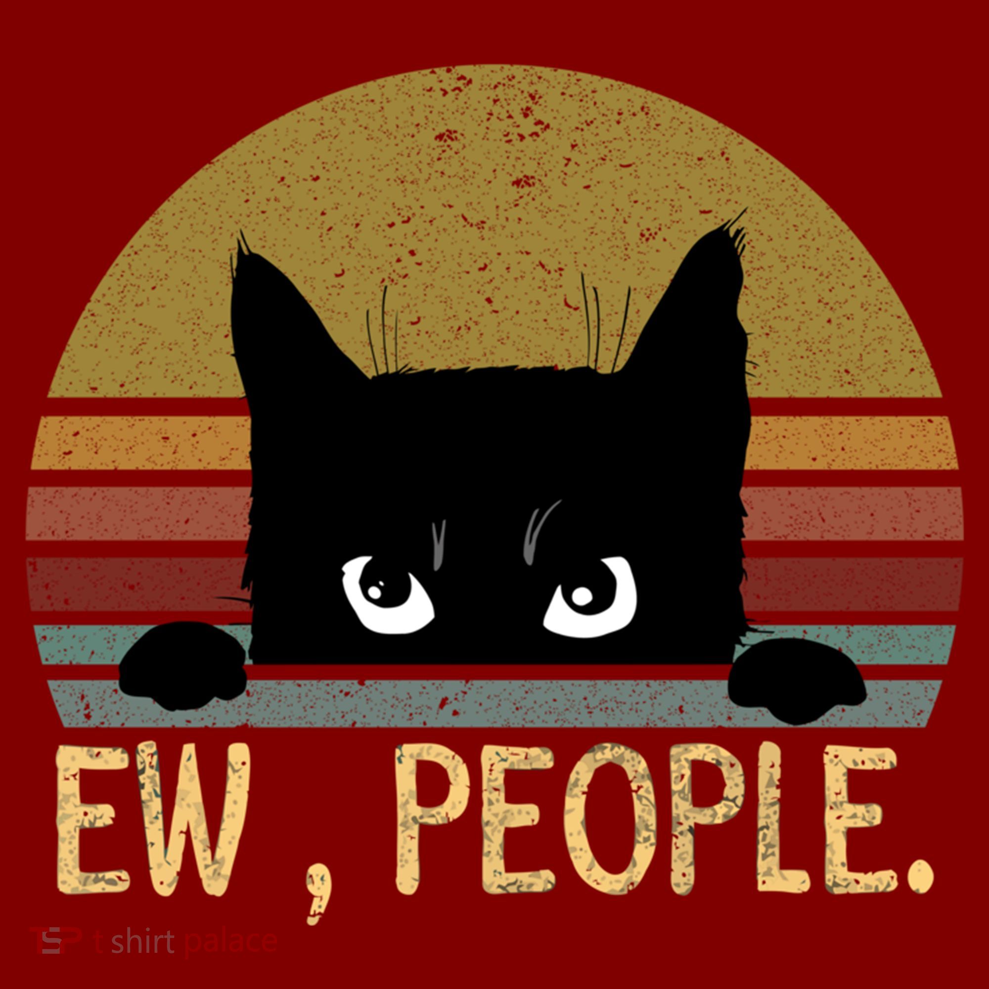 Ew People Black Cat Vintage Retro – Funny Cat T-Shirt