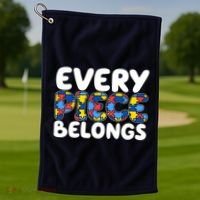 Every Piece Belongs Autism Awareness Golf Towel thumb 1