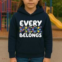 Every Piece Belongs Autism Awareness Kids Hoodie thumb 3