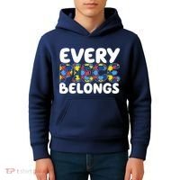 Every Piece Belongs Autism Awareness Kids Hoodie thumb 4