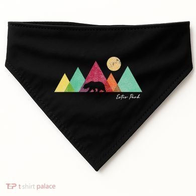 Estes Park Colorado Retro Mountain Ski Souvenir USA-Made Doggie Bandana