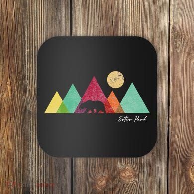 Estes Park Colorado Retro Mountain Ski Souvenir Coaster