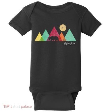Estes Park Colorado Retro Mountain Ski Souvenir Baby Bodysuit