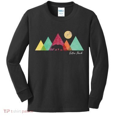 Estes Park Colorado Retro Mountain Ski Souvenir Kids Long Sleeve Shirt