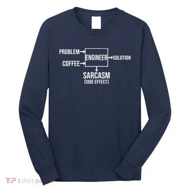 Engineer Problem Coffee Sarcasm Funny Engineering Gift Long Sleeve Shirt