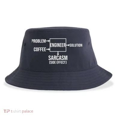 Engineer Problem Coffee Sarcasm Funny Engineering Gift Sustainable Bucket Hat