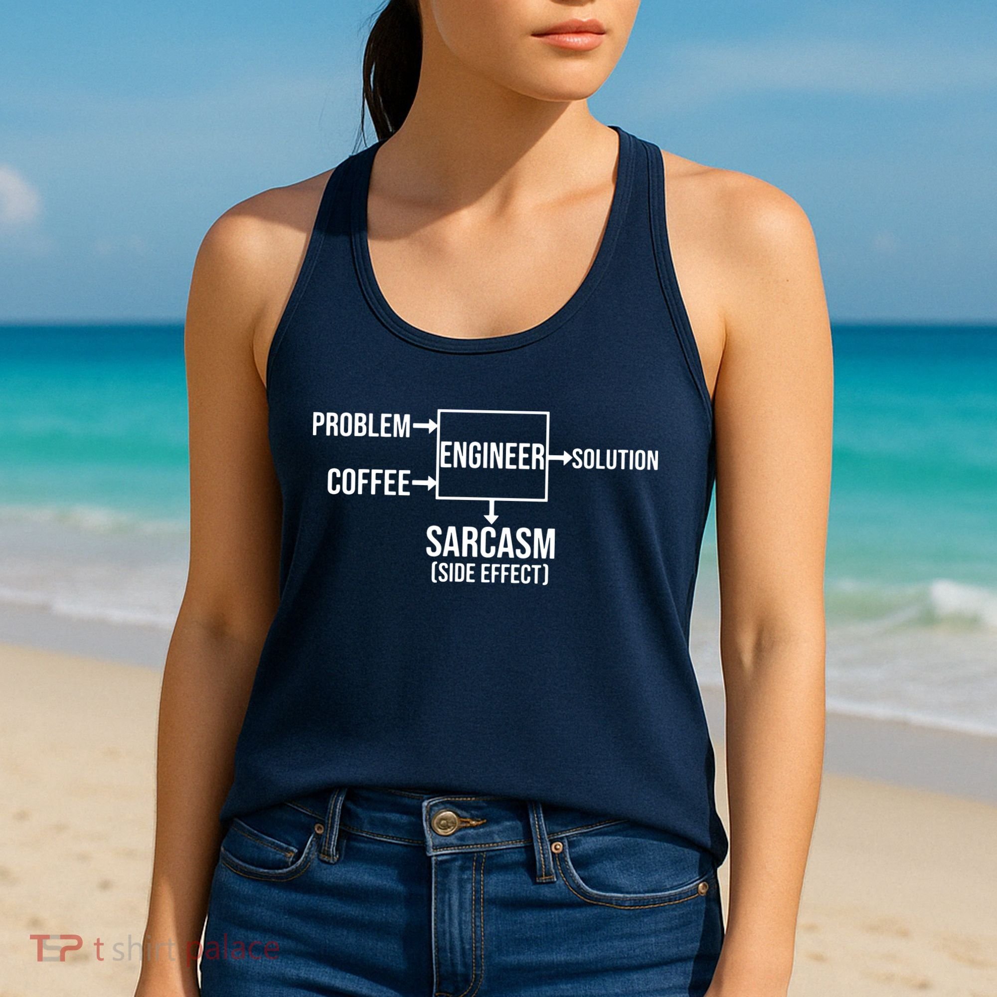 Engineer Problem Coffee Sarcasm Funny Engineering Gift Women's Tank Top