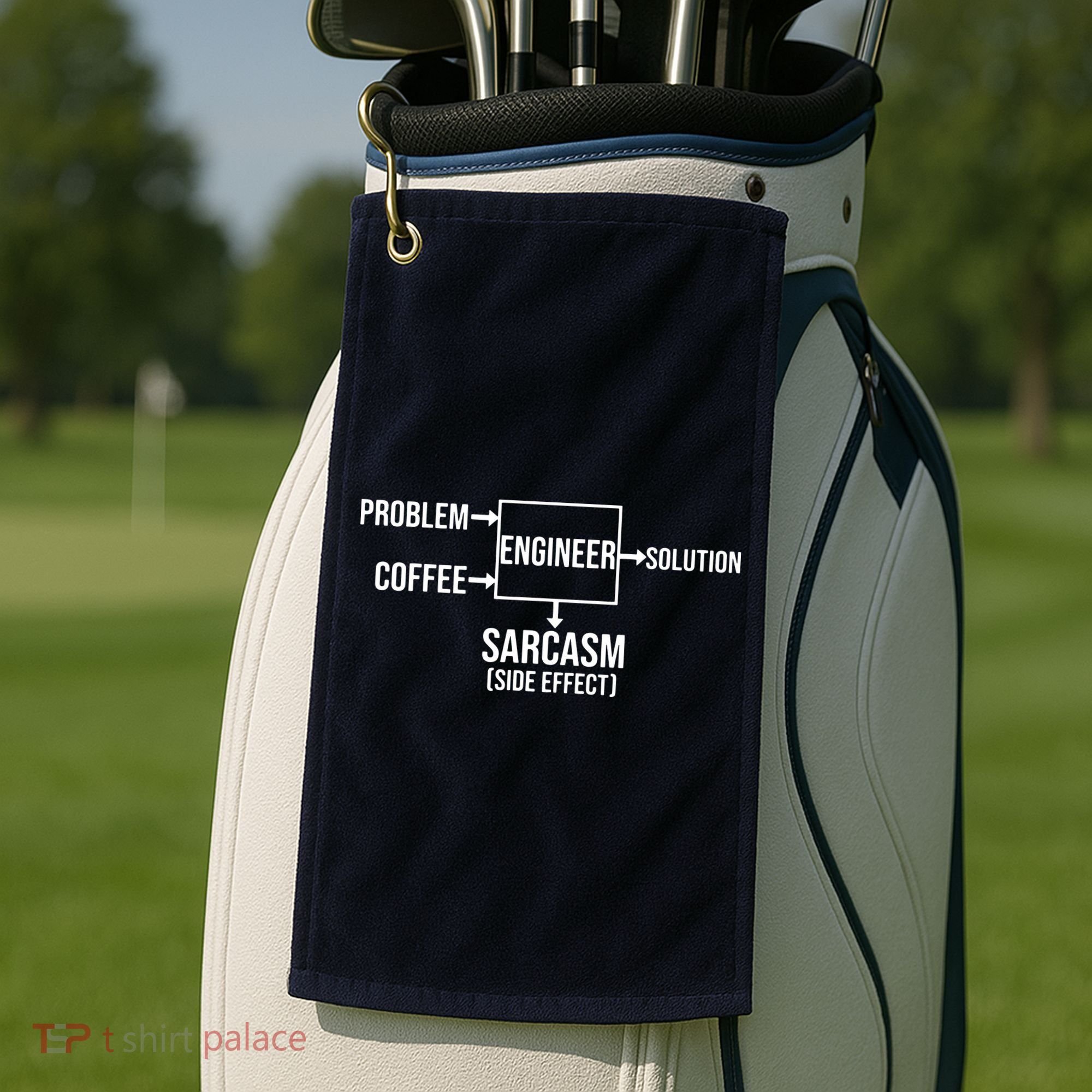 Engineer Problem Coffee Sarcasm Funny Engineering Gift Golf Towel