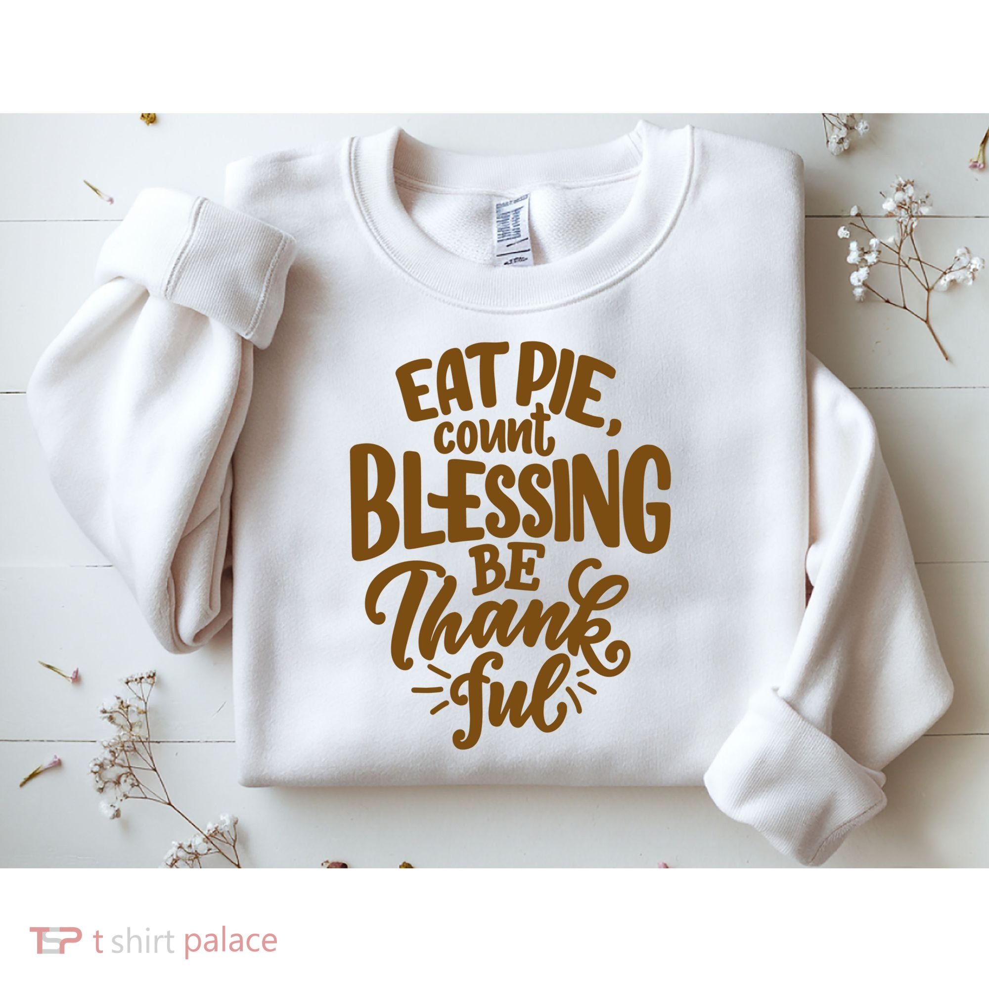 Eat Pie Count Blessing Be Thankful Thanksgiving Holiday Sweatshirt