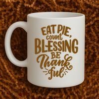 Eat Pie Count Blessing Be Thankful Thanksgiving Holiday Coffee Mug thumb 2