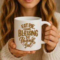 Eat Pie Count Blessing Be Thankful Thanksgiving Holiday Coffee Mug thumb 3