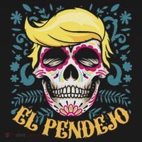 El Pendejo Dia De Los Muertos Sugar Skull Anti Trump USA-Made Doggie Bandana thumb 2
