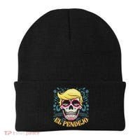 El Pendejo Dia De Los Muertos Sugar Skull Anti Trump Beanie thumb 0