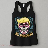 El Pendejo Dia De Los Muertos Sugar Skull Anti Trump Women's Tank Top thumb 3