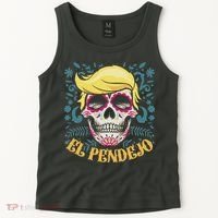 El Pendejo Dia De Los Muertos Sugar Skull Anti Trump Tank Top thumb 2