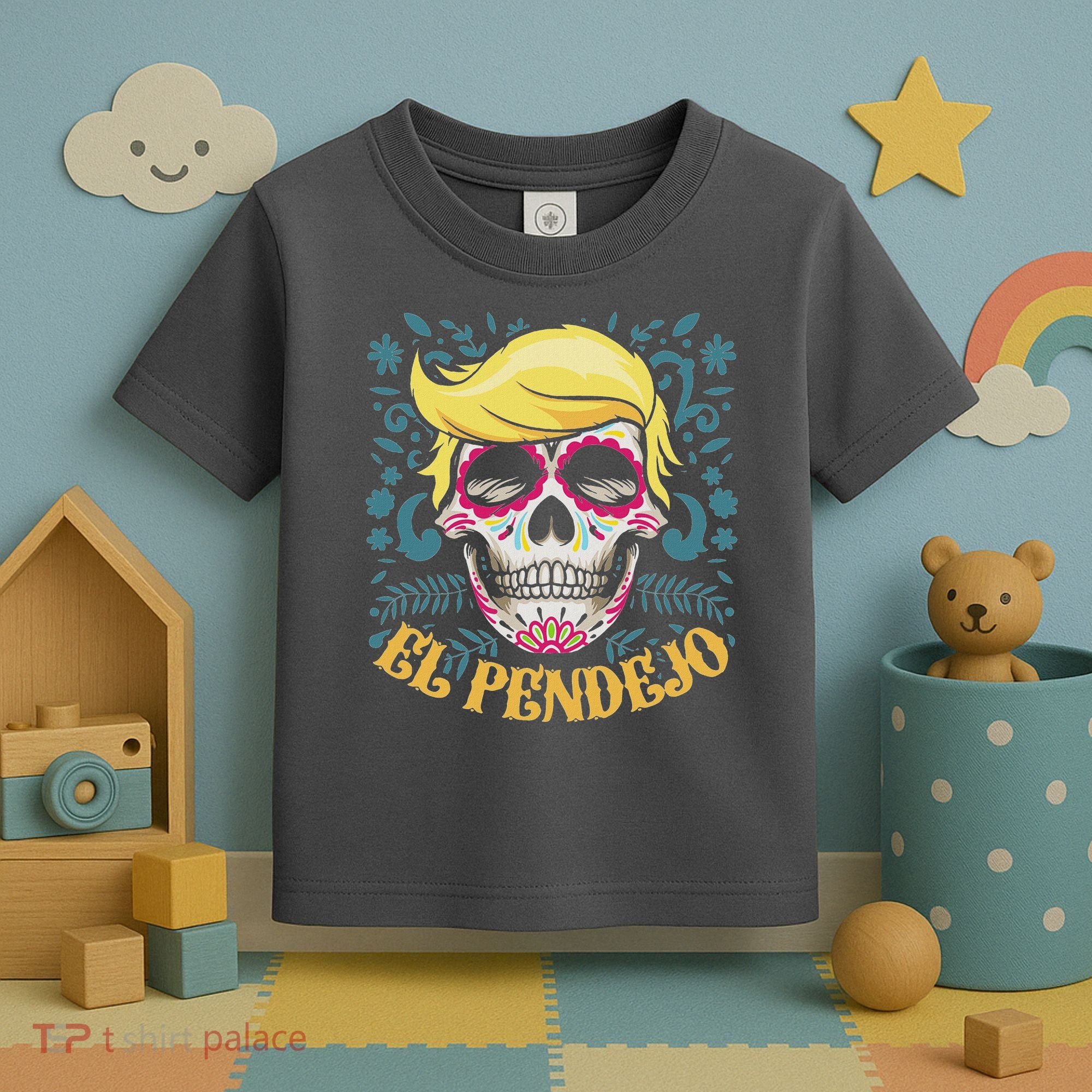 El Pendejo Dia De Los Muertos Sugar Skull Anti Trump Toddler T-Shirt