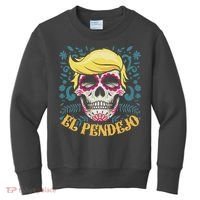El Pendejo Dia De Los Muertos Sugar Skull Anti Trump Kids Sweatshirt thumb 0