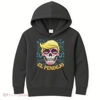 El Pendejo Dia De Los Muertos Sugar Skull Anti Trump Kids Hoodie thumb 0