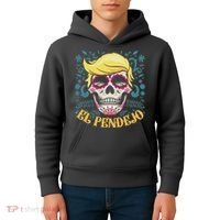 El Pendejo Dia De Los Muertos Sugar Skull Anti Trump Kids Hoodie thumb 4