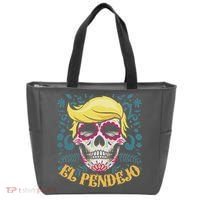 El Pendejo Dia De Los Muertos Sugar Skull Anti Trump Tote Bag thumb 0