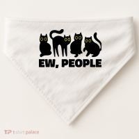 Ew People, Ew People Cat, Ewww Introvert Gifts USA-Made Doggie Bandana thumb 0