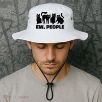 Ew People, Ew People Cat, Ewww Introvert Gifts Bucket Hat thumb 2