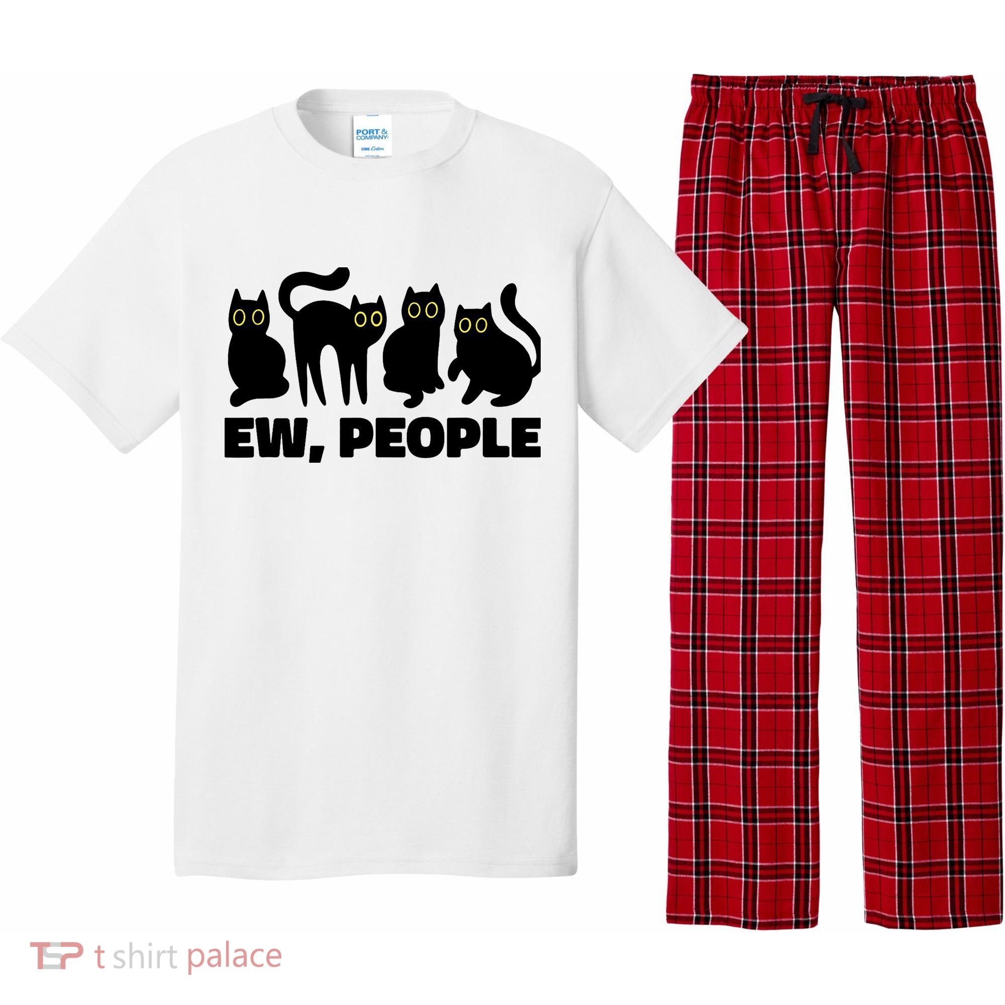 Ew People, Ew People Cat, Ewww Introvert Gifts Pajama Set