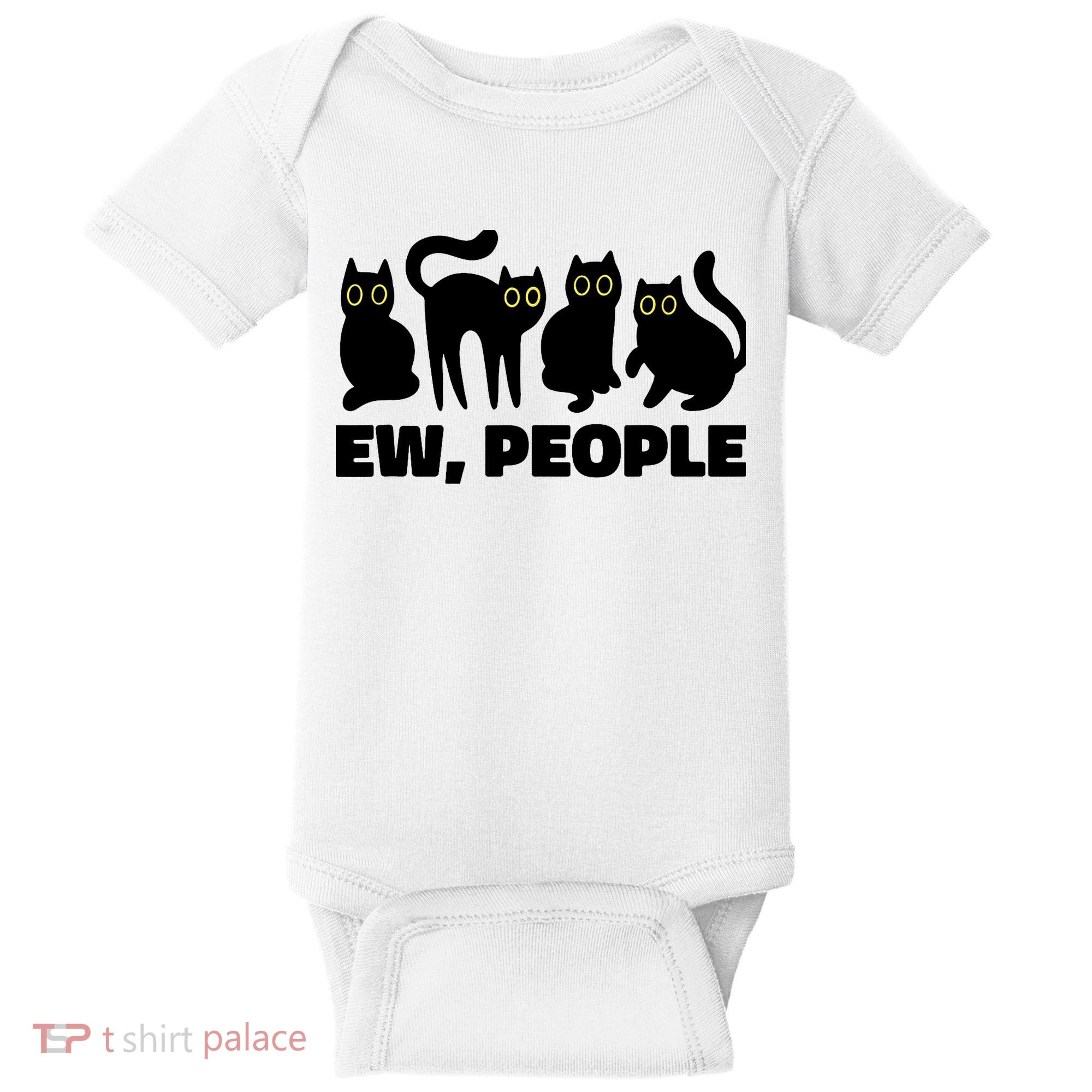 Ew People, Ew People Cat, Ewww Introvert Gifts Baby Bodysuit