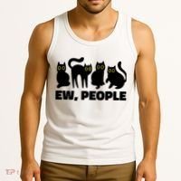 Ew People, Ew People Cat, Ewww Introvert Gifts Tank Top thumb 3