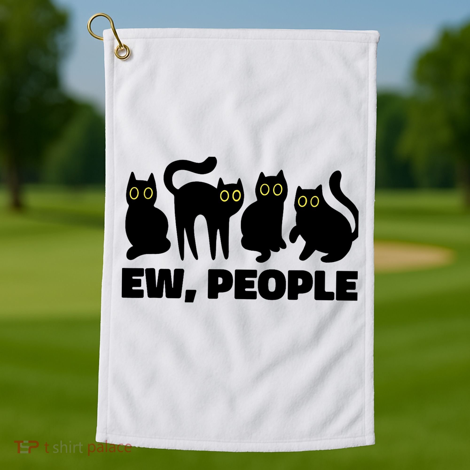 Ew People, Ew People Cat, Ewww Introvert Gifts Golf Towel
