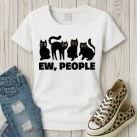 Ew People, Ew People Cat, Ewww Introvert Gifts Women's T-Shirt thumb 3
