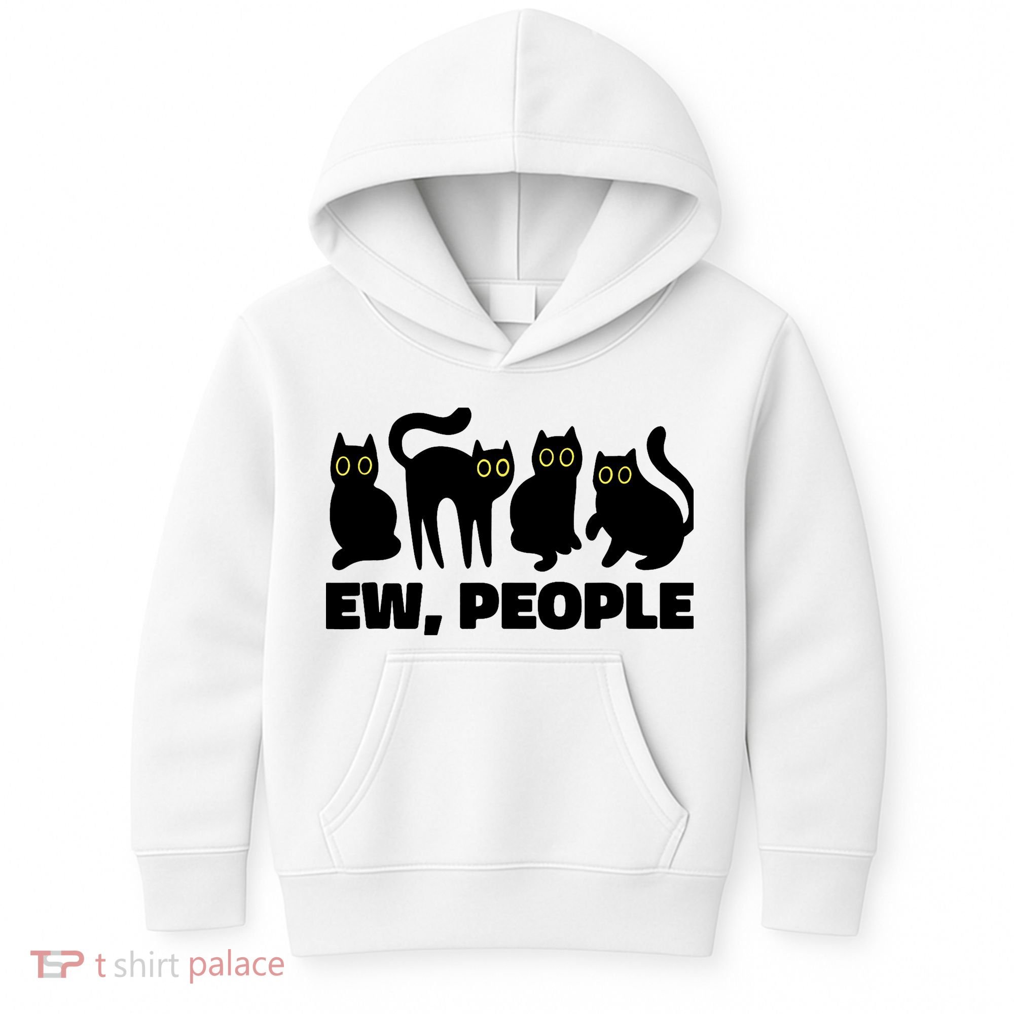 Ew People, Ew People Cat, Ewww Introvert Gifts Kids Hoodie