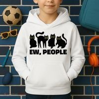 Ew People, Ew People Cat, Ewww Introvert Gifts Kids Hoodie thumb 2