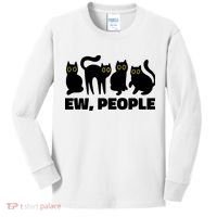 Ew People, Ew People Cat, Ewww Introvert Gifts Kids Long Sleeve Shirt thumb 0