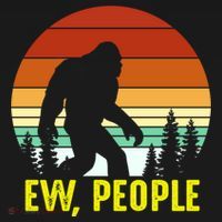 Ew People, Funny Bigfoot Introvert Antisocial Nature Hiking Ornament thumb 1