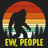 Ew People, Funny Bigfoot Introvert Antisocial Nature Hiking Hat thumb 2