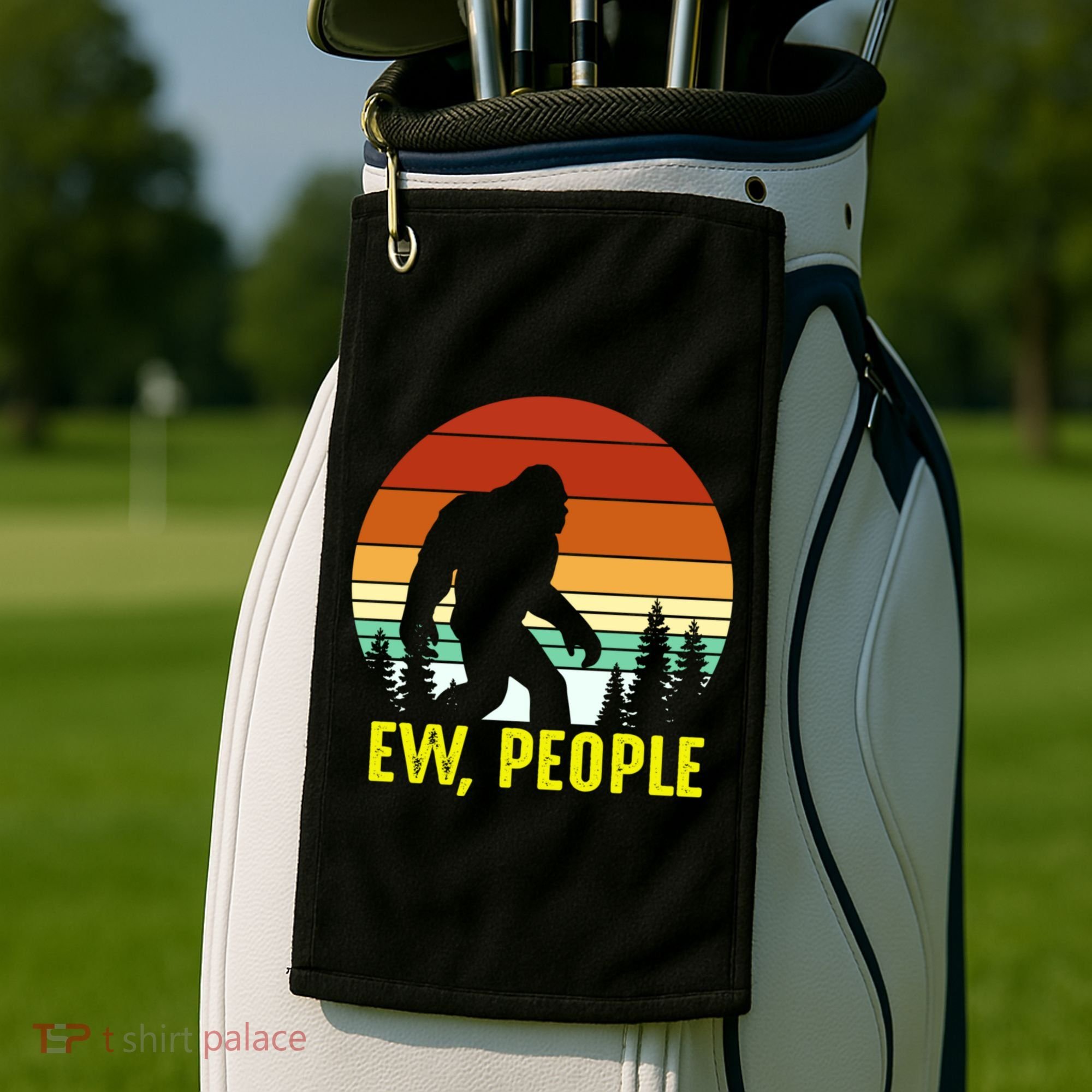 Ew People, Funny Bigfoot Introvert Antisocial Nature Hiking Golf Towel